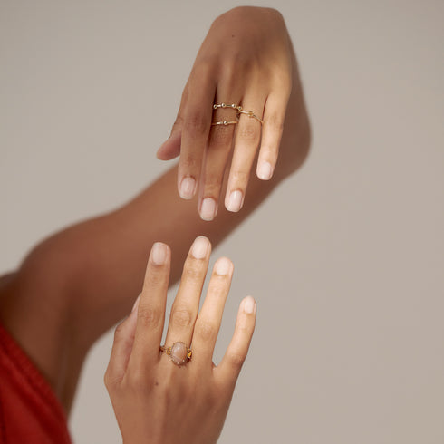 The Portal Ring with Jade in Yellow Gold